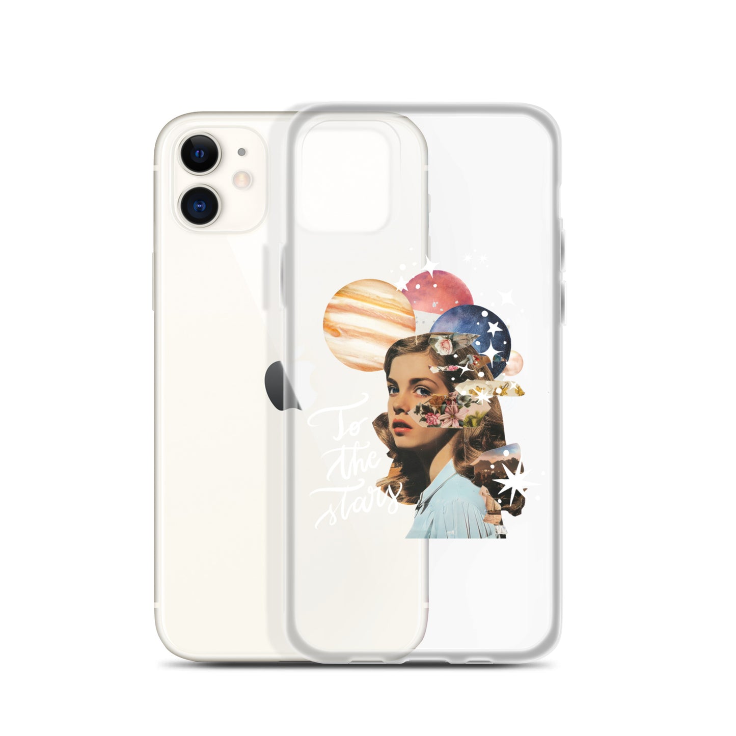 Clear Case for iPhone® "To the stars" (white)