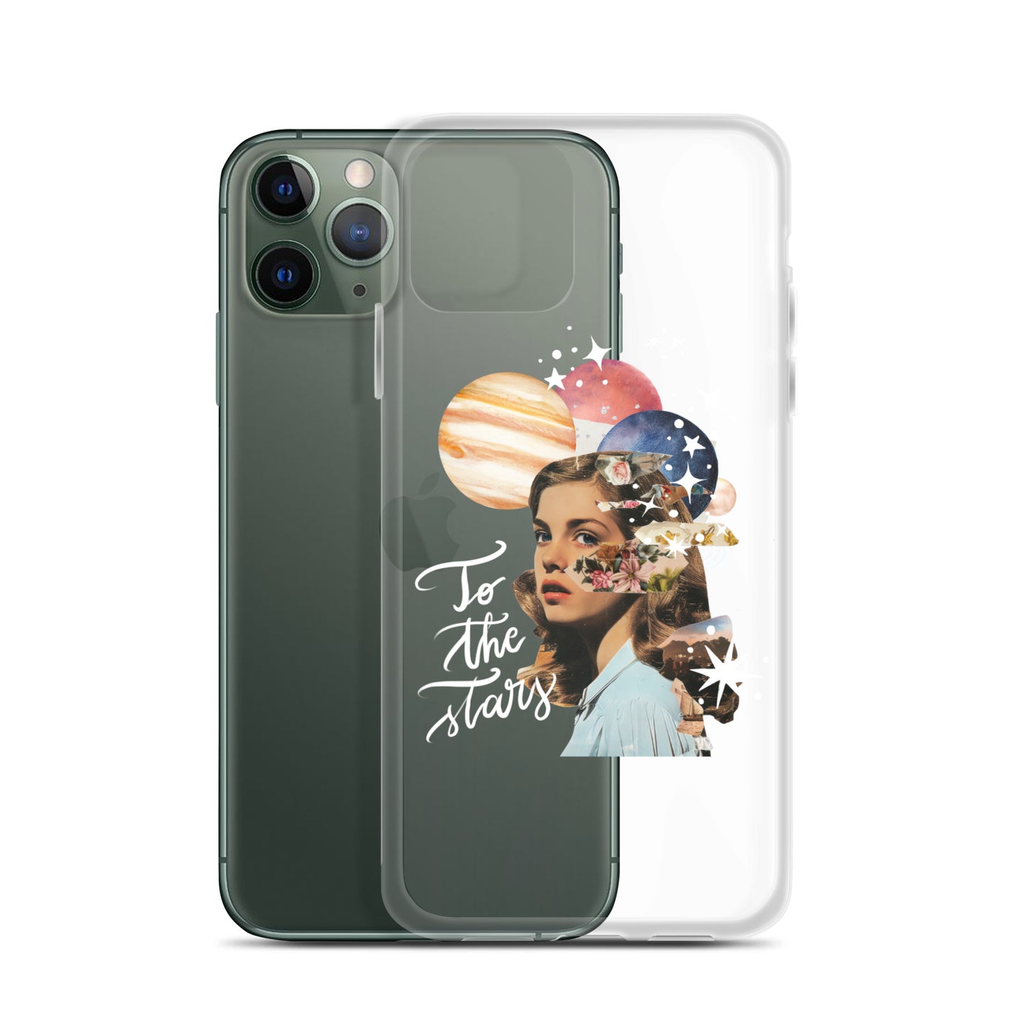 Clear Case for iPhone® "To the stars" (white)
