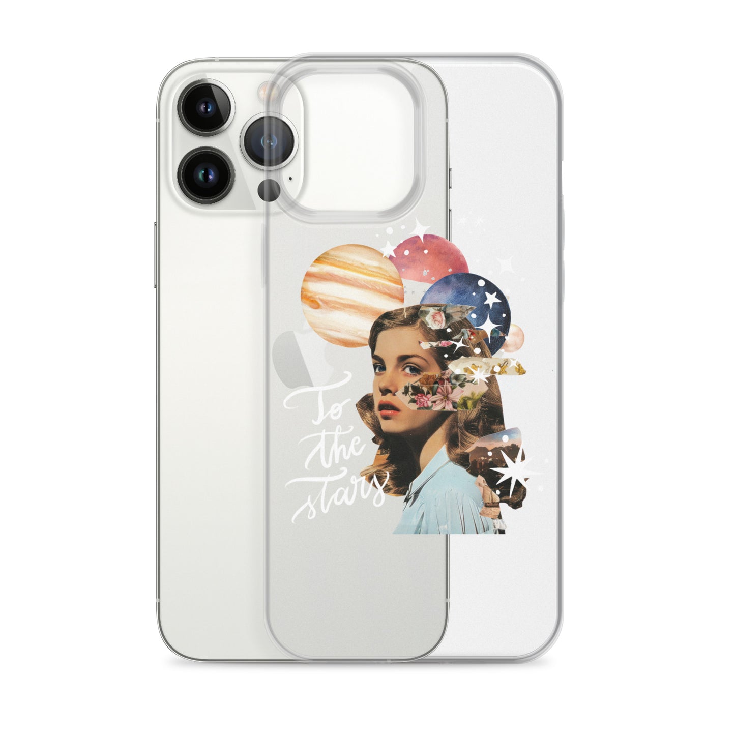 Clear Case for iPhone® "To the stars" (white)