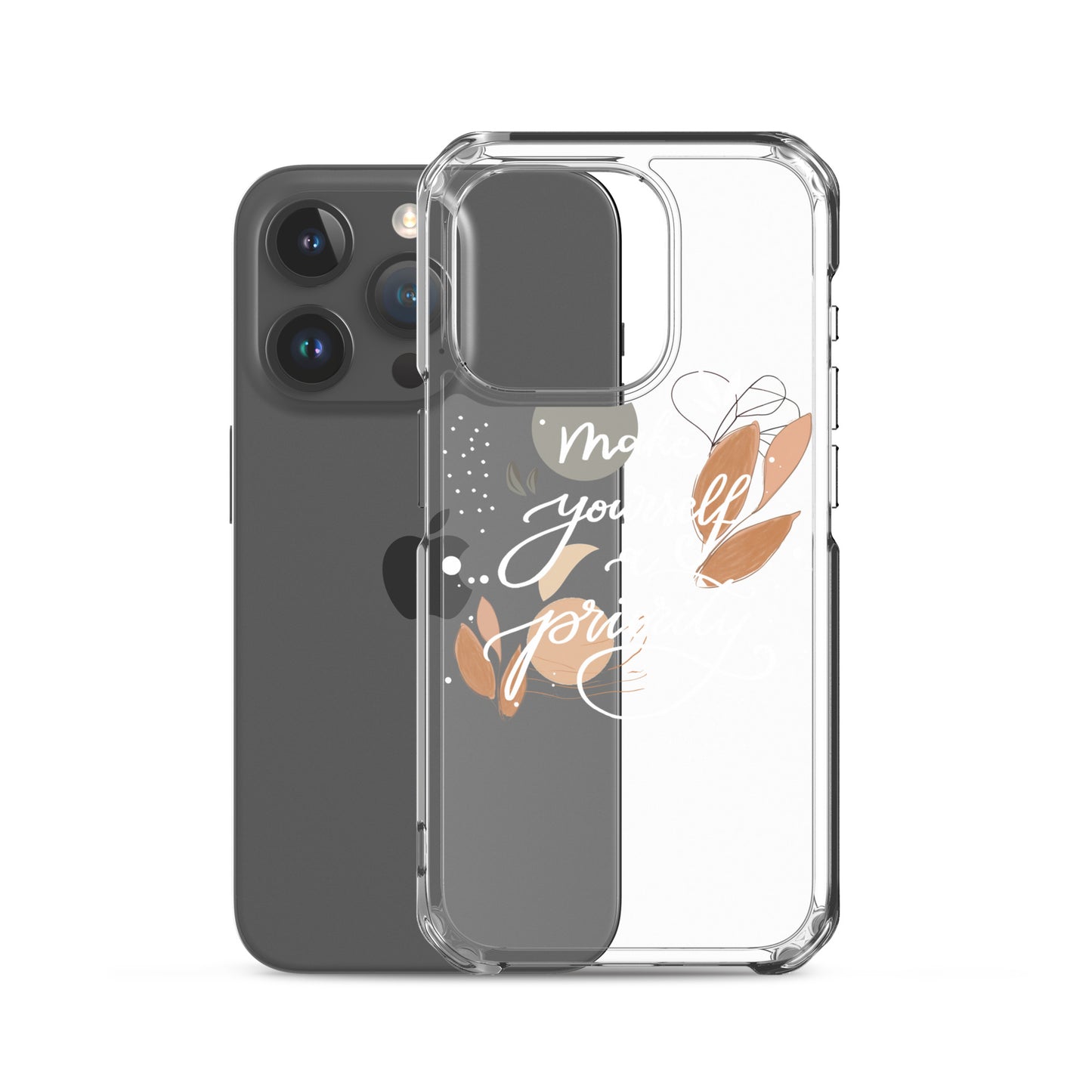 Clear Case for iPhone® "make yourself a priority" (white)