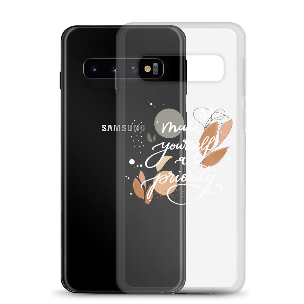 Clear Case for Samsung® "make yourself a priority" (white)