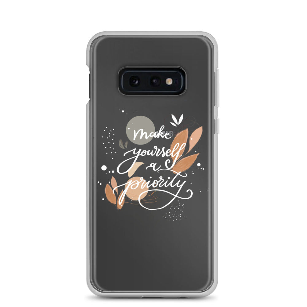 Clear Case for Samsung® "make yourself a priority" (white)