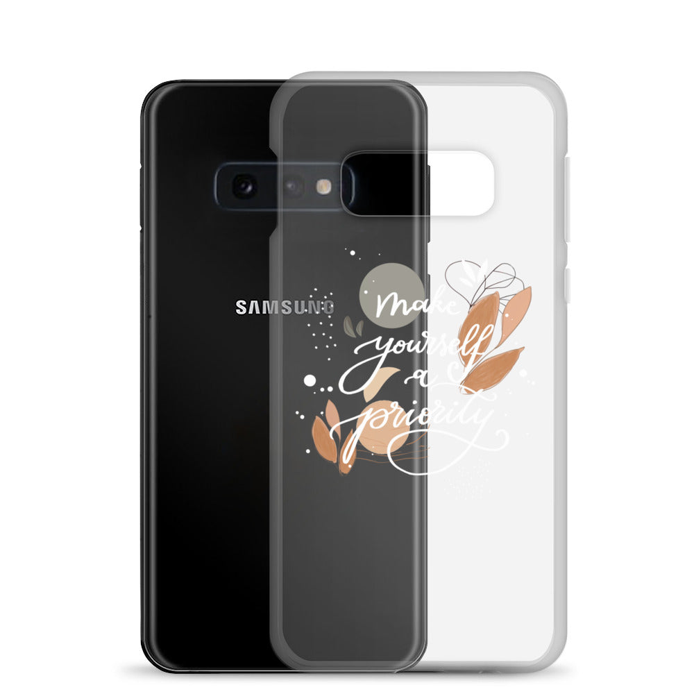 Clear Case for Samsung® "make yourself a priority" (white)
