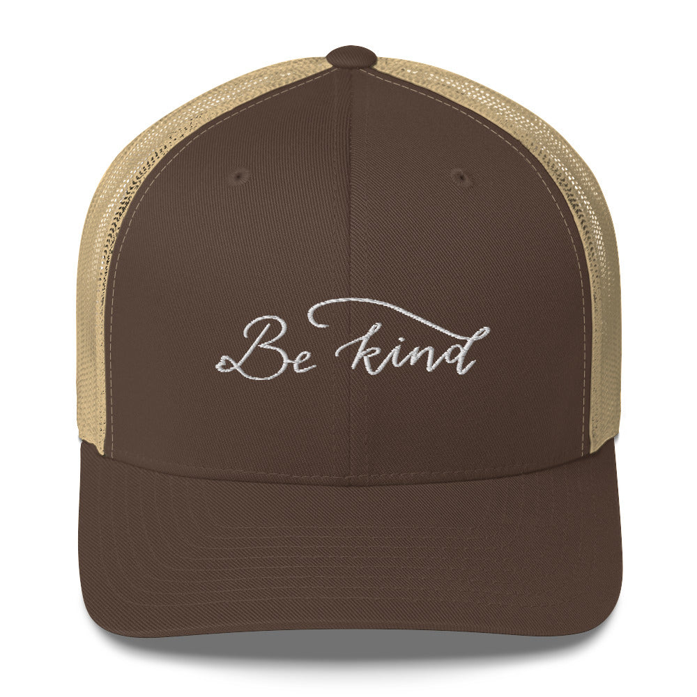Embroidered trucker cap "Be kind"
