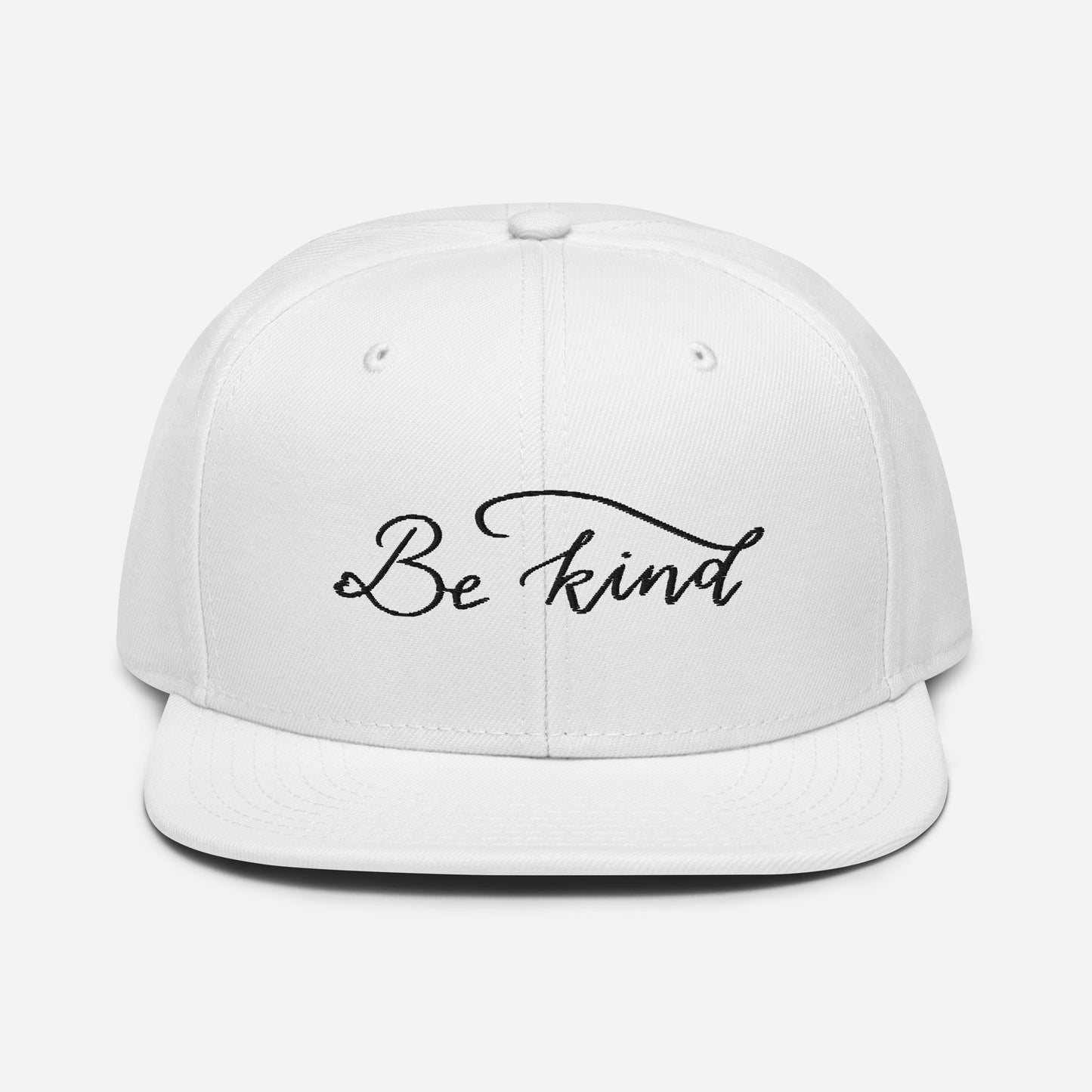 Embroidered snapback cap "Be kind"