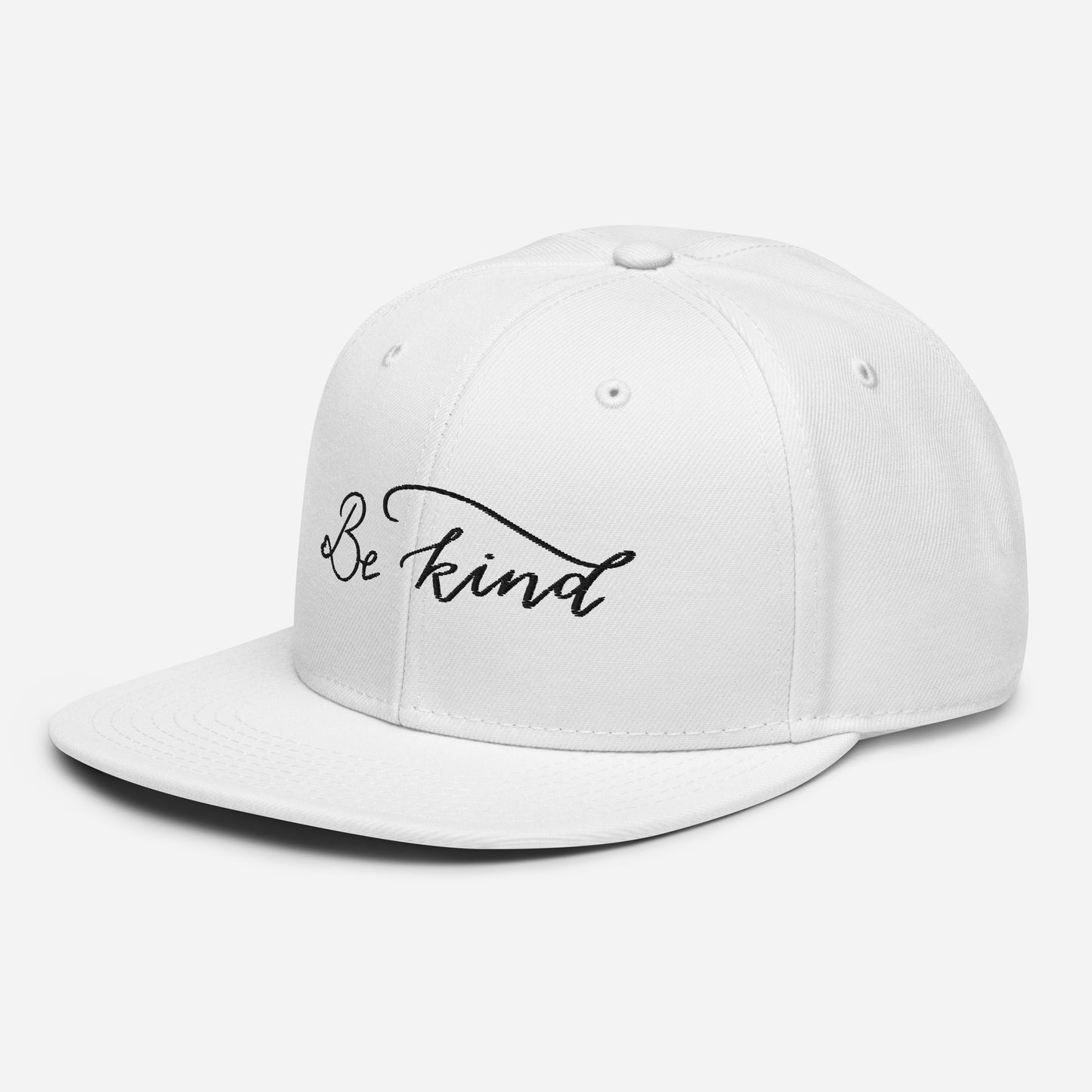 Embroidered snapback cap "Be kind"