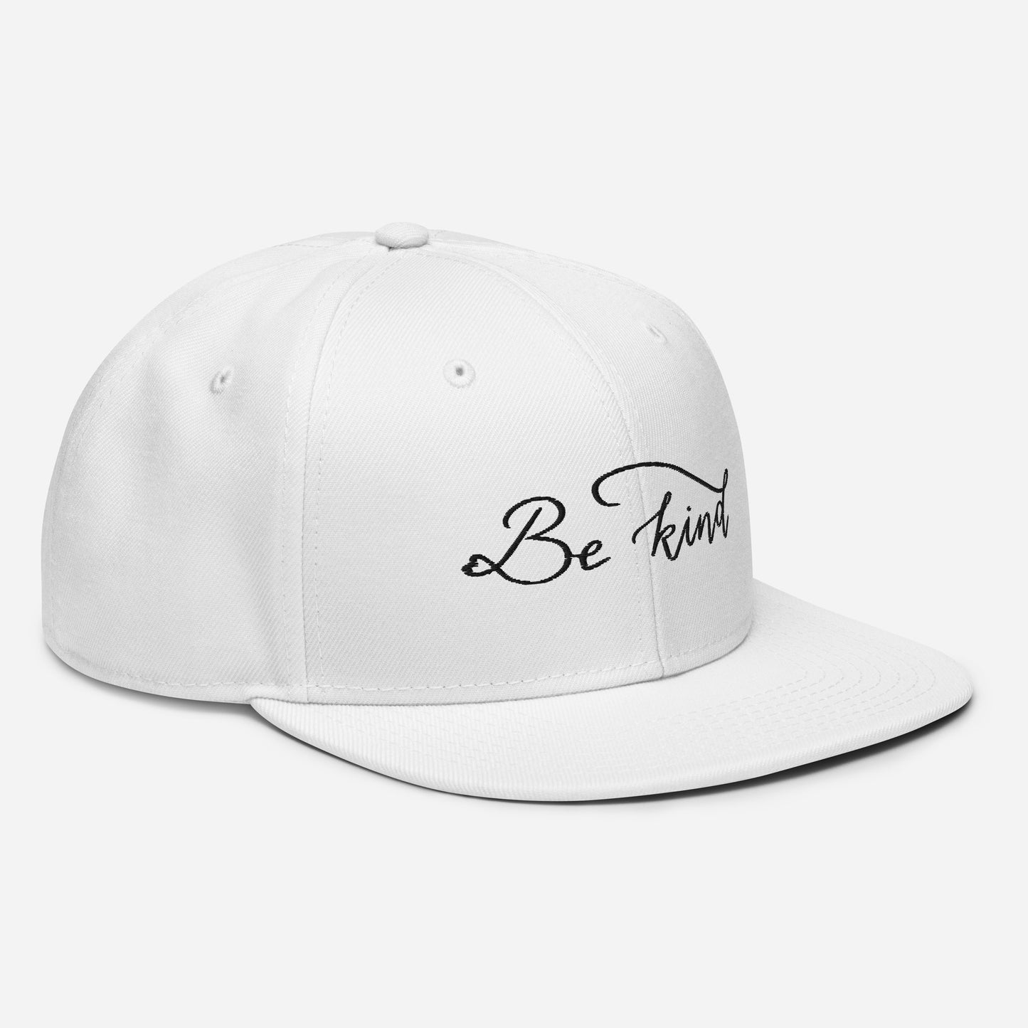 Embroidered snapback hat "Be kind"