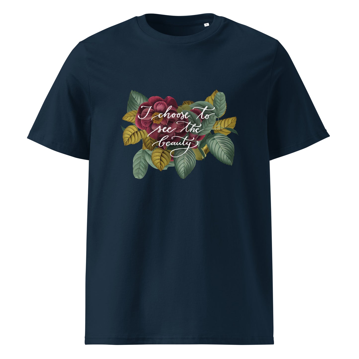 Unisex organic cotton t-shirt "I choose - vintage flowers"