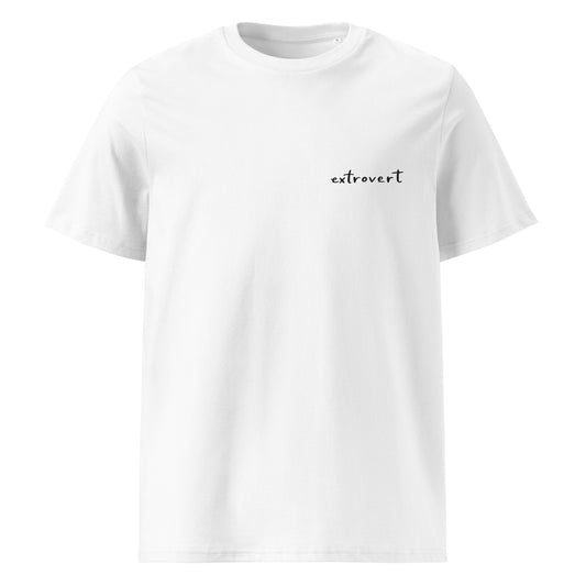 Embroidered organic cotton t-shirt "extrovert"