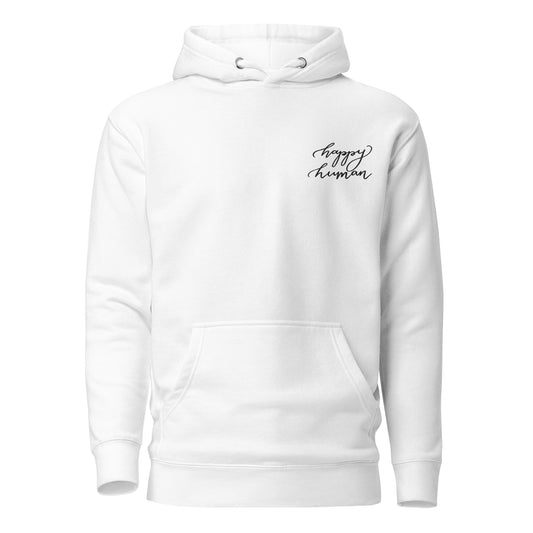 Embroidered Hoodie "happy human"