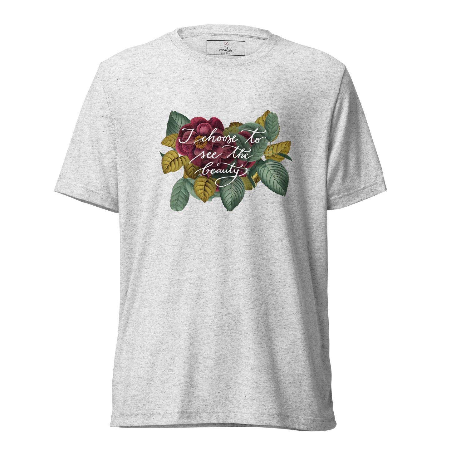 Short sleeve t-shirt "I choose - vintage flowers"