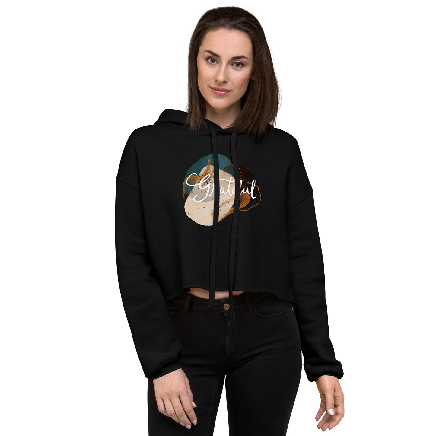 Cropped hoodie "Grateful"
