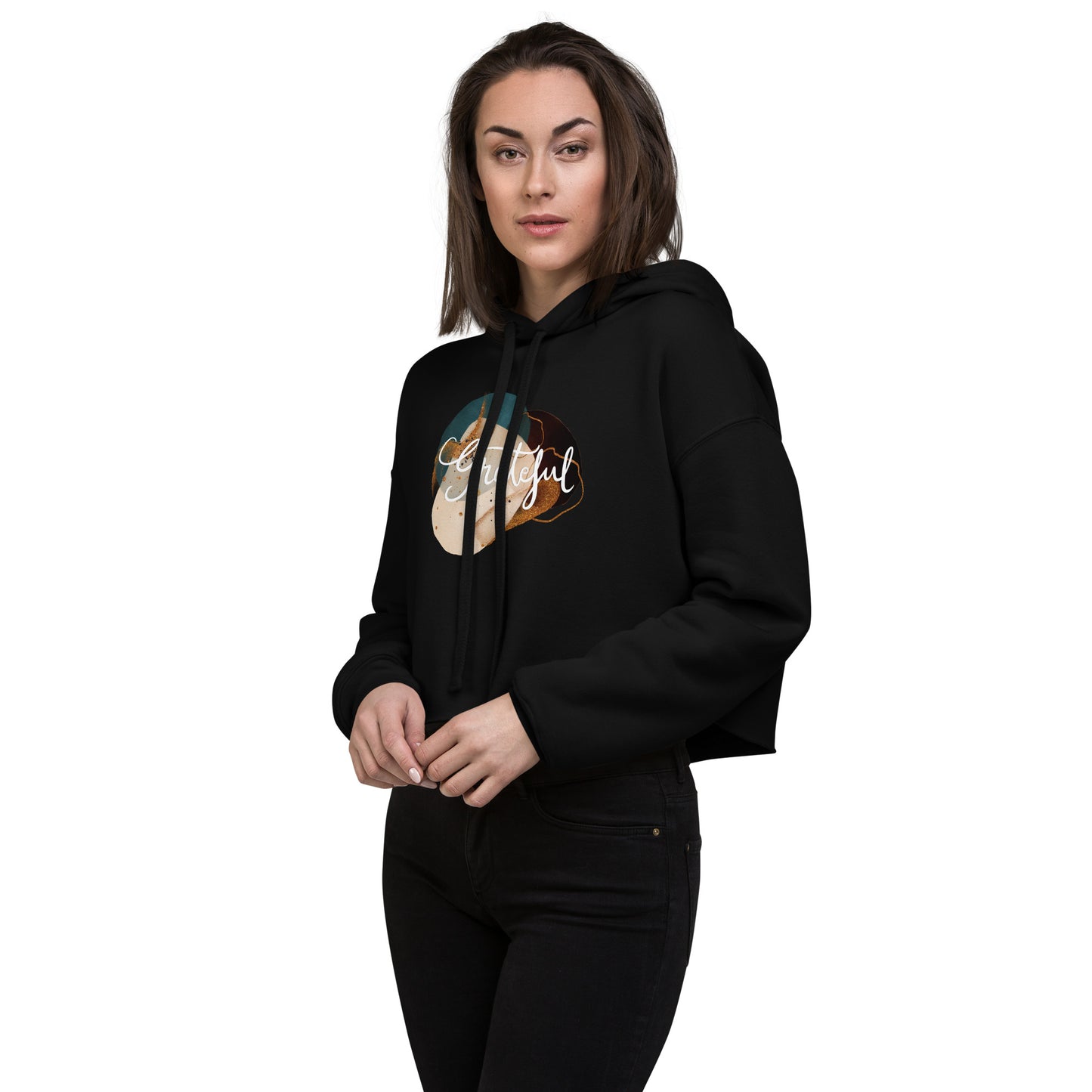 Cropped hoodie "Grateful"