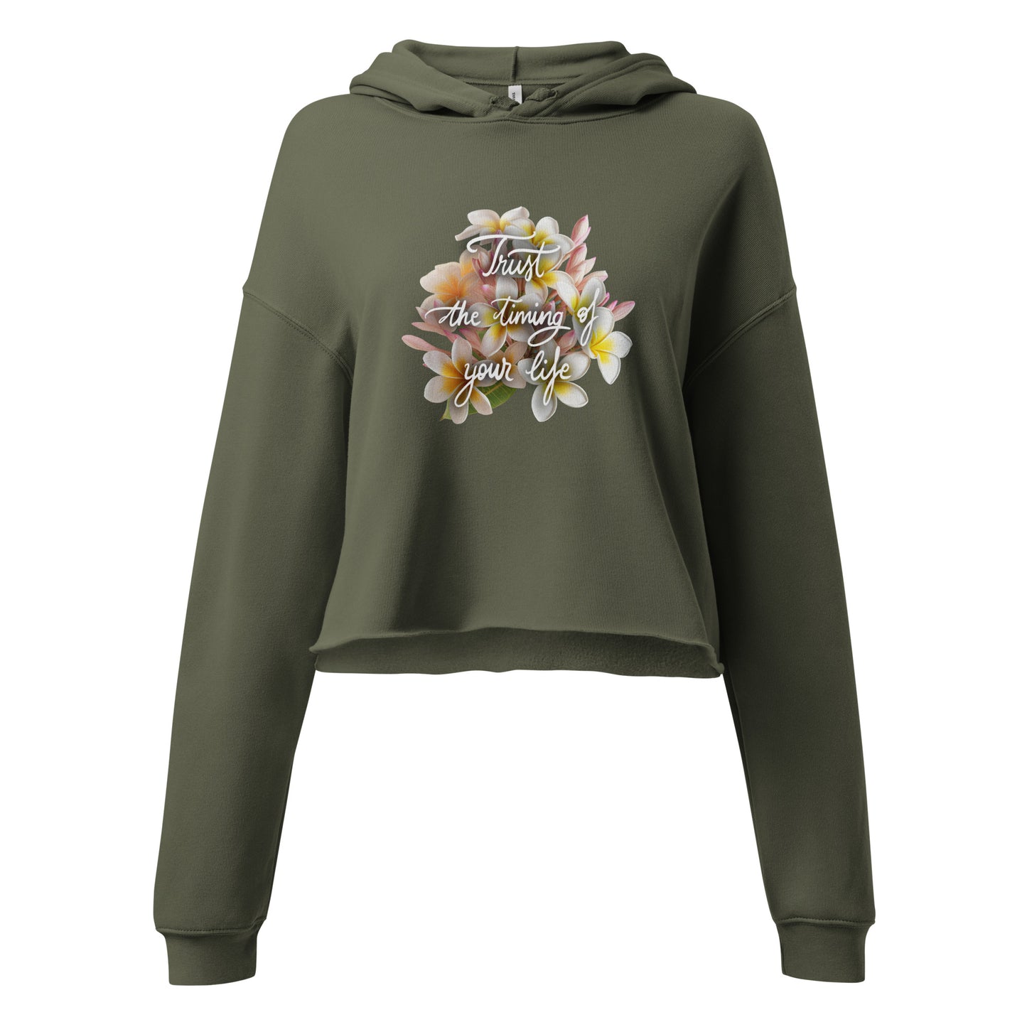 Cropped hoodie "Trust the timing"
