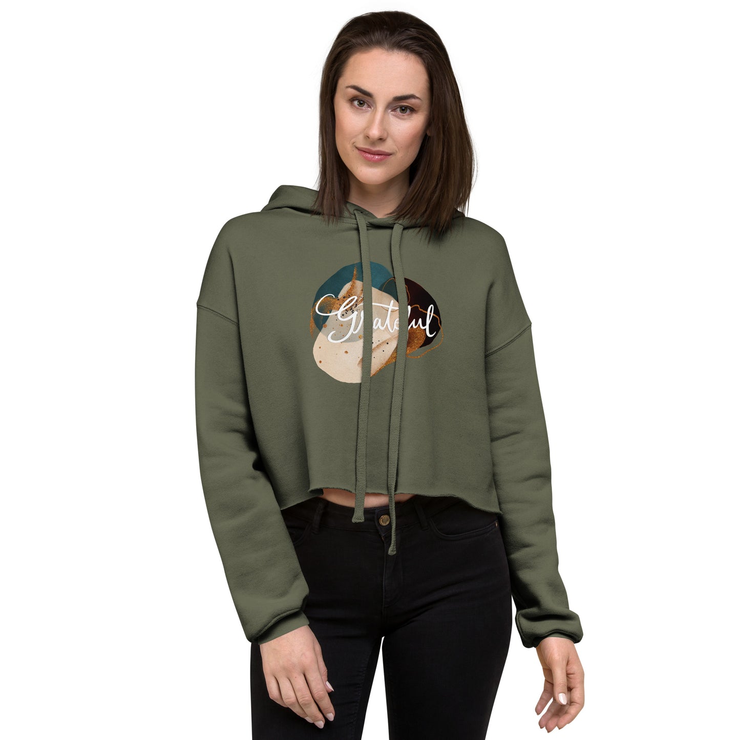 Cropped hoodie "Grateful"