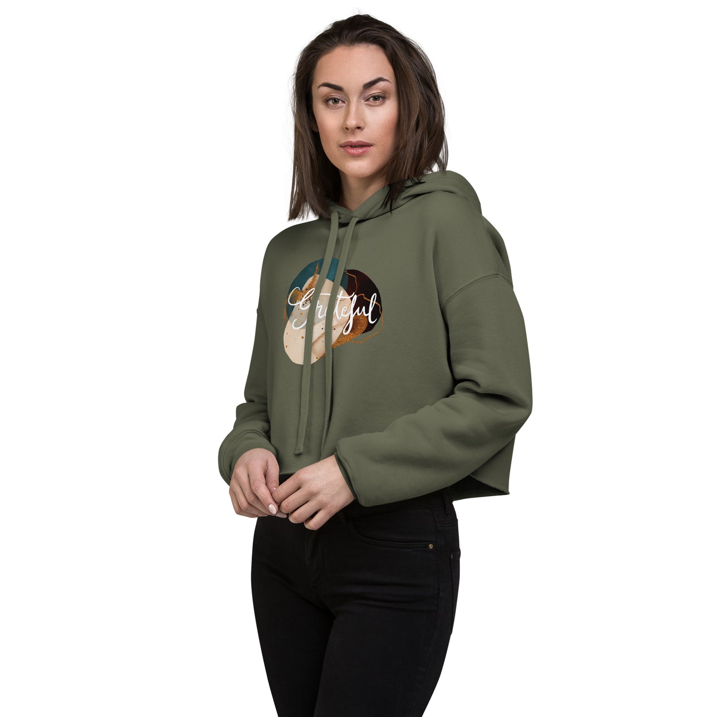 Cropped hoodie "Grateful"