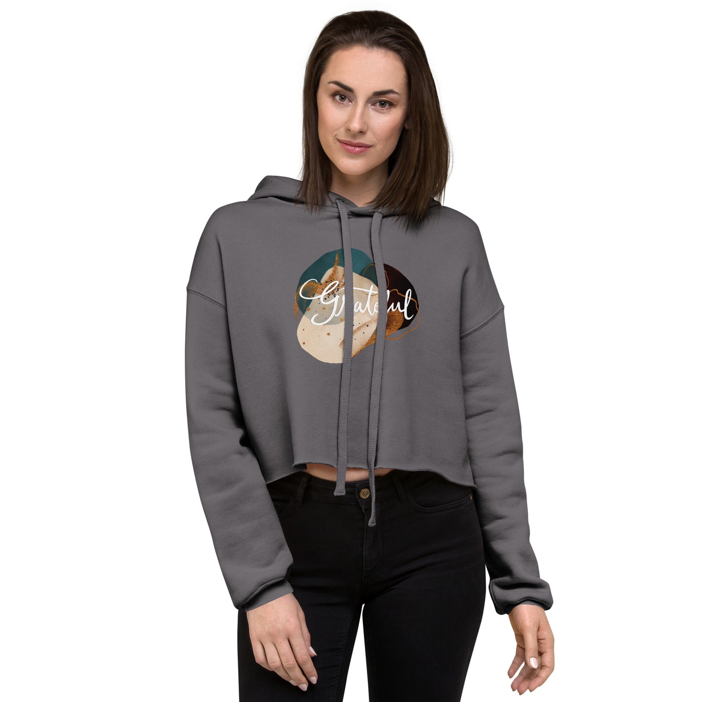 Cropped hoodie "Grateful"
