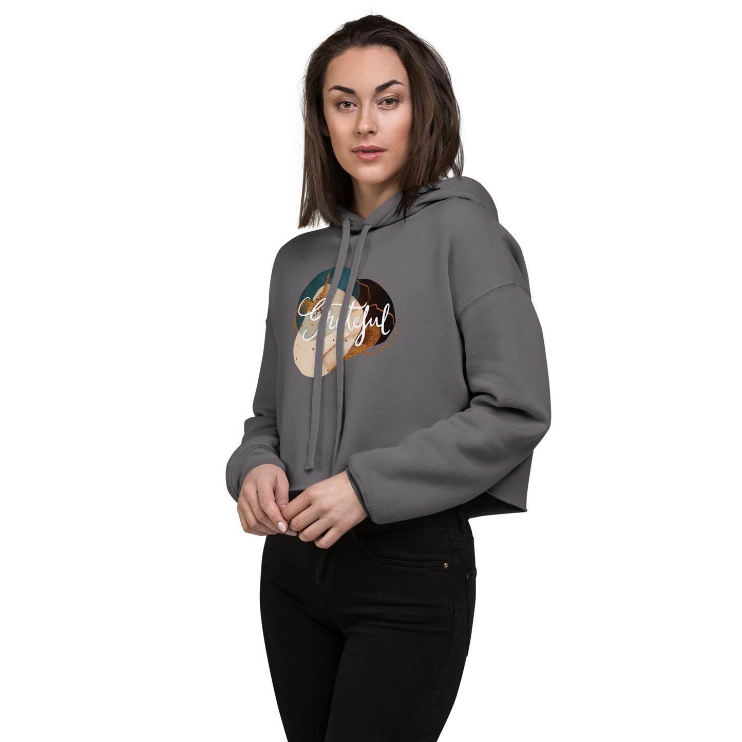 Cropped hoodie "Grateful"