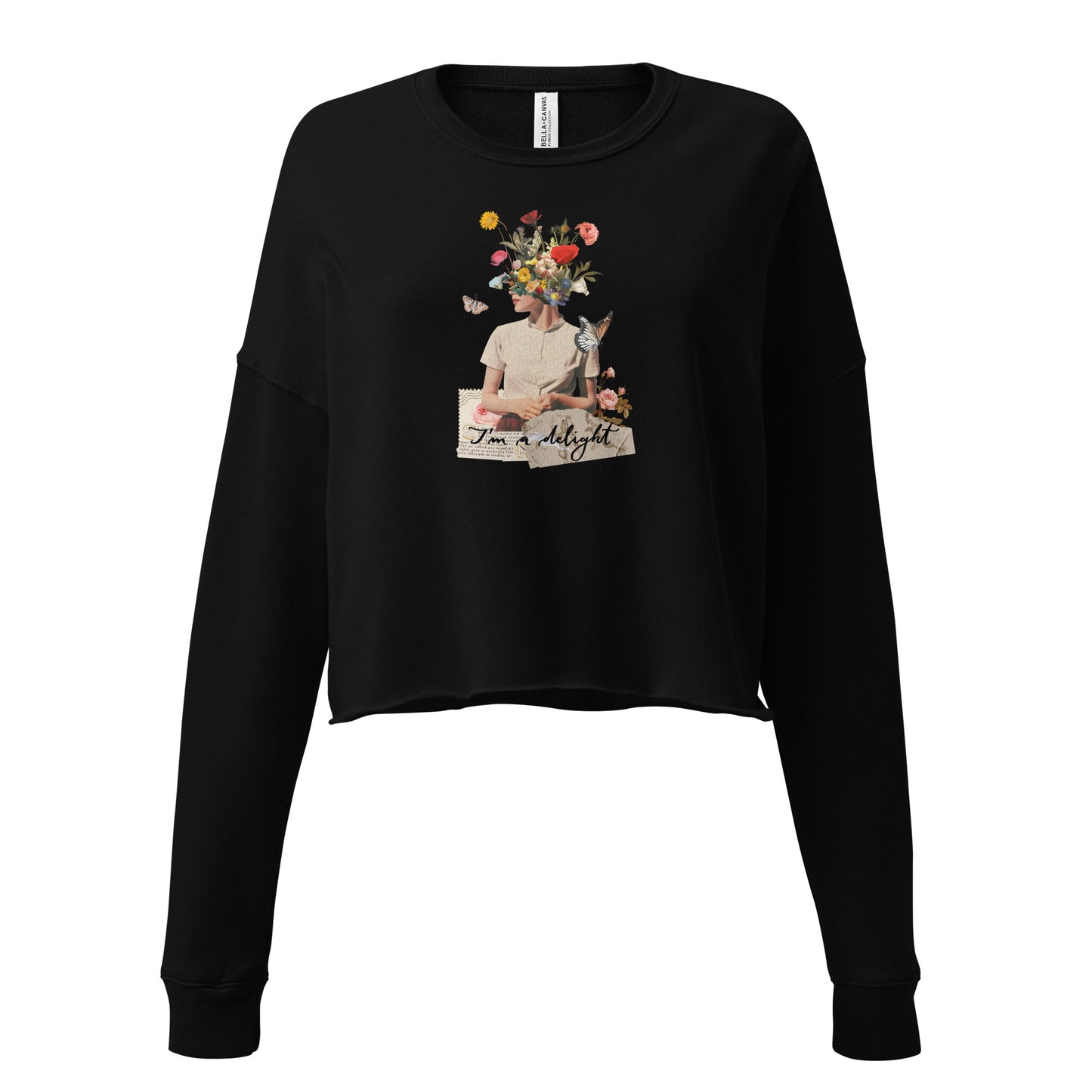 Cropped sweatshirt "I'm a delight"