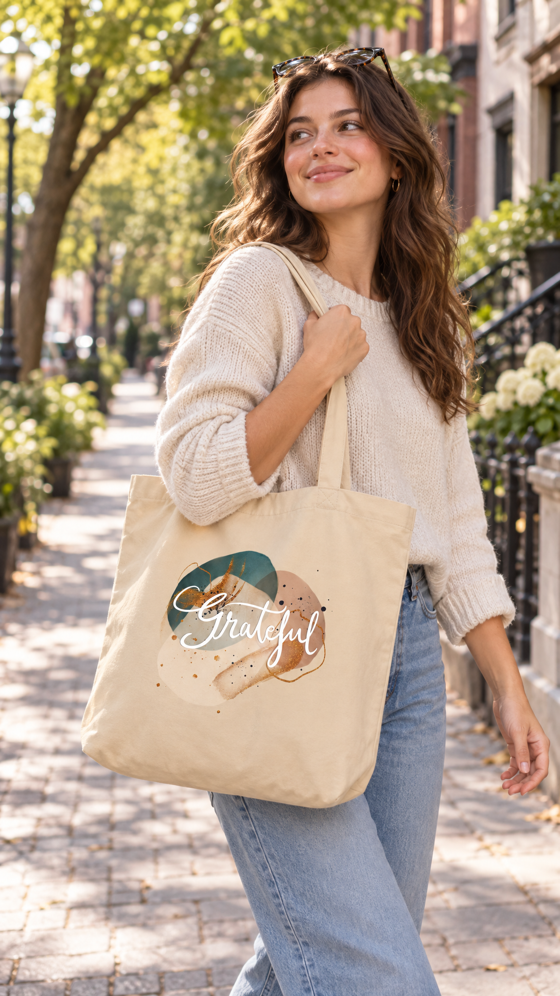 Cotton tote bag "Grateful"