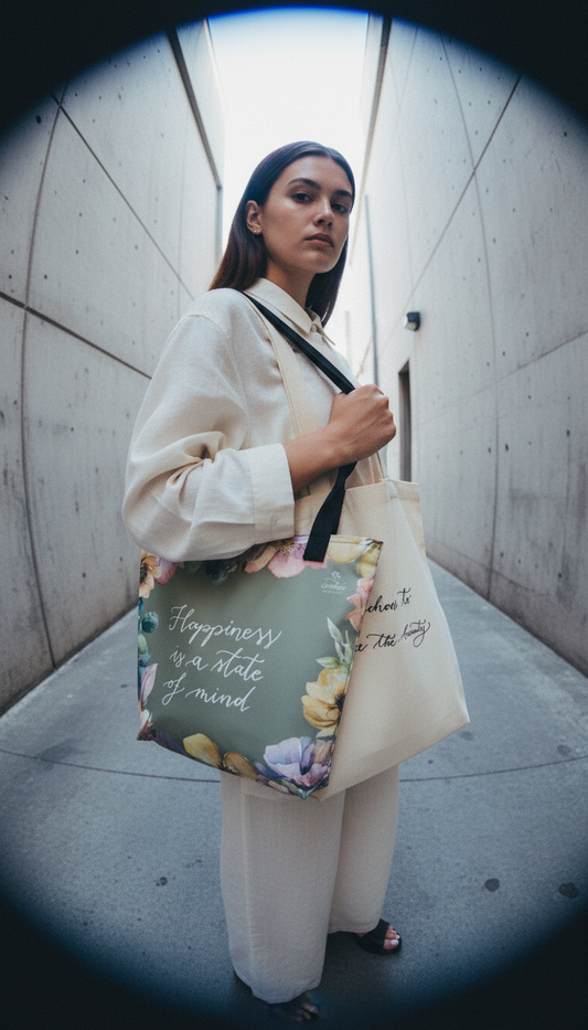 Tote bag "Happiness" floral