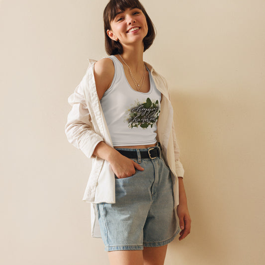 Crop Top "happy human - floral"