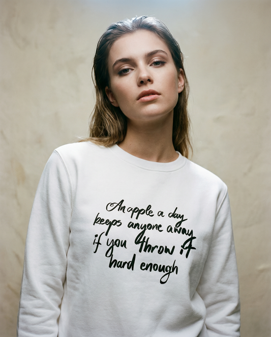 Unisex organic sweatshirt "an apple a day"
