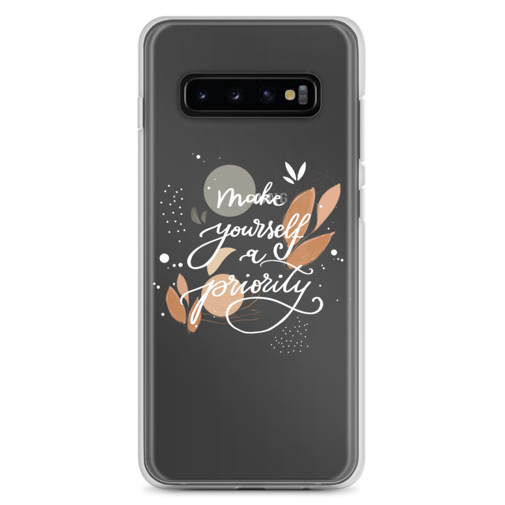 Clear Case for Samsung® "make yourself a priority" (white)