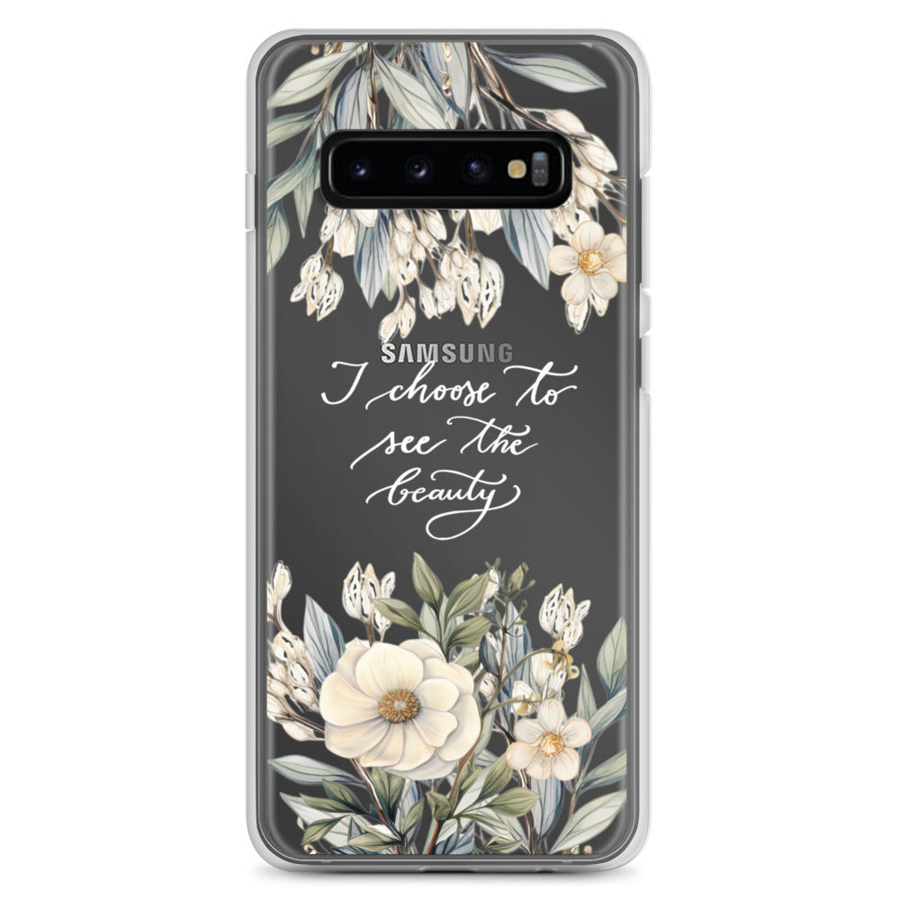 Clear Case for Samsung® "I choose to see elegant flowers" (white)