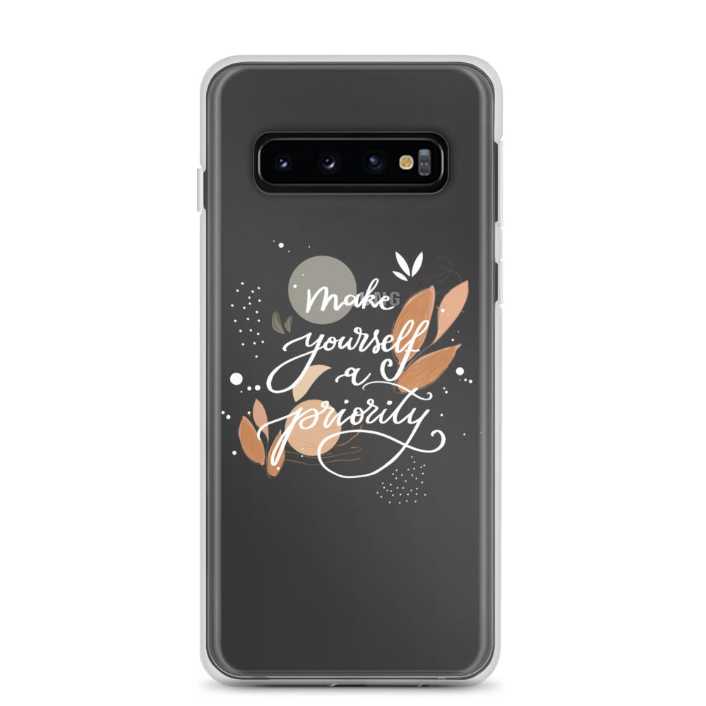 Clear Case for Samsung® "make yourself a priority" (white)