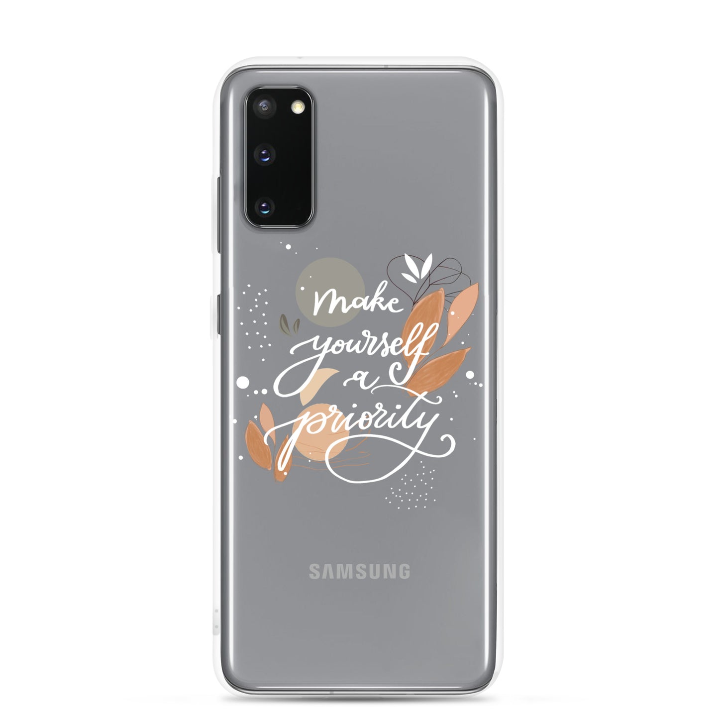 Clear Case for Samsung® "make yourself a priority" (white)