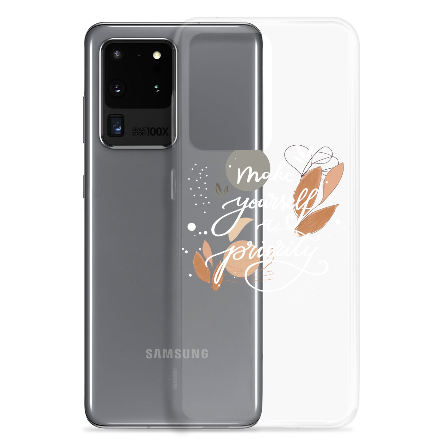 Clear Case for Samsung® "make yourself a priority" (white)