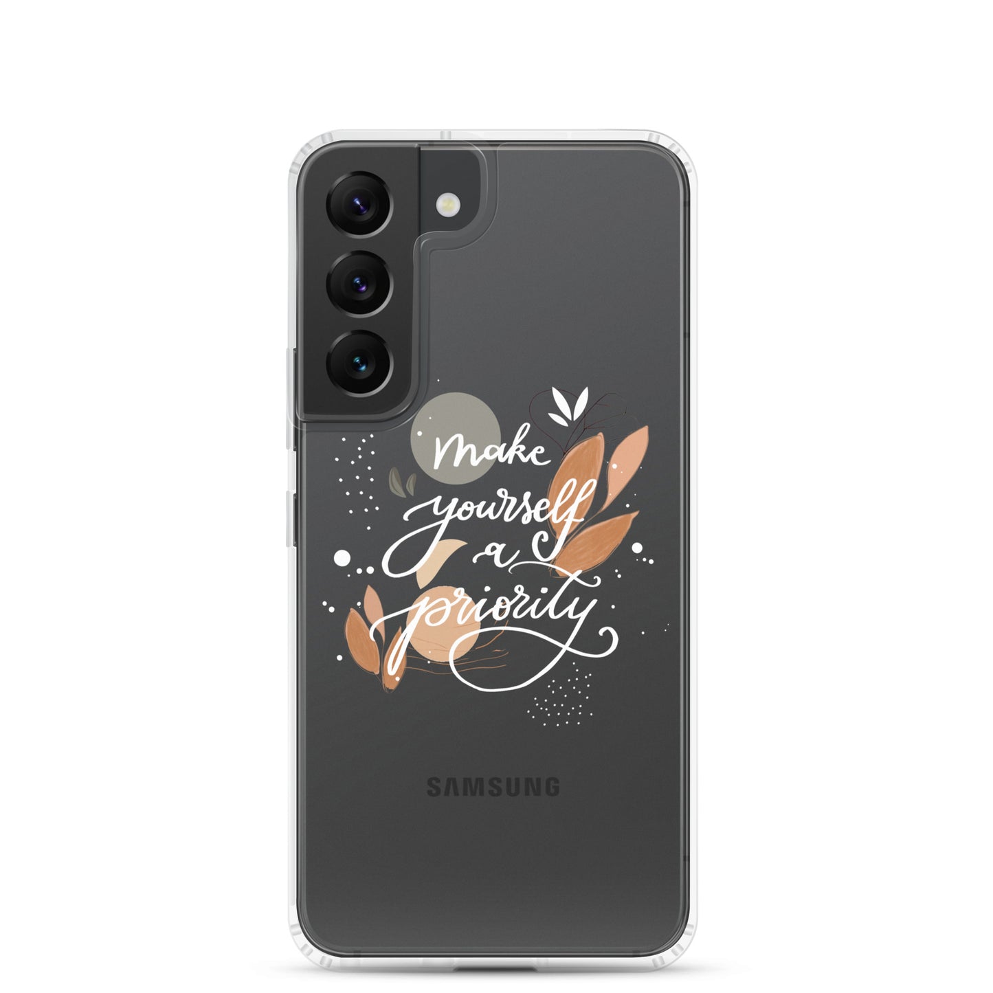 Clear Case for Samsung® "make yourself a priority" (white)