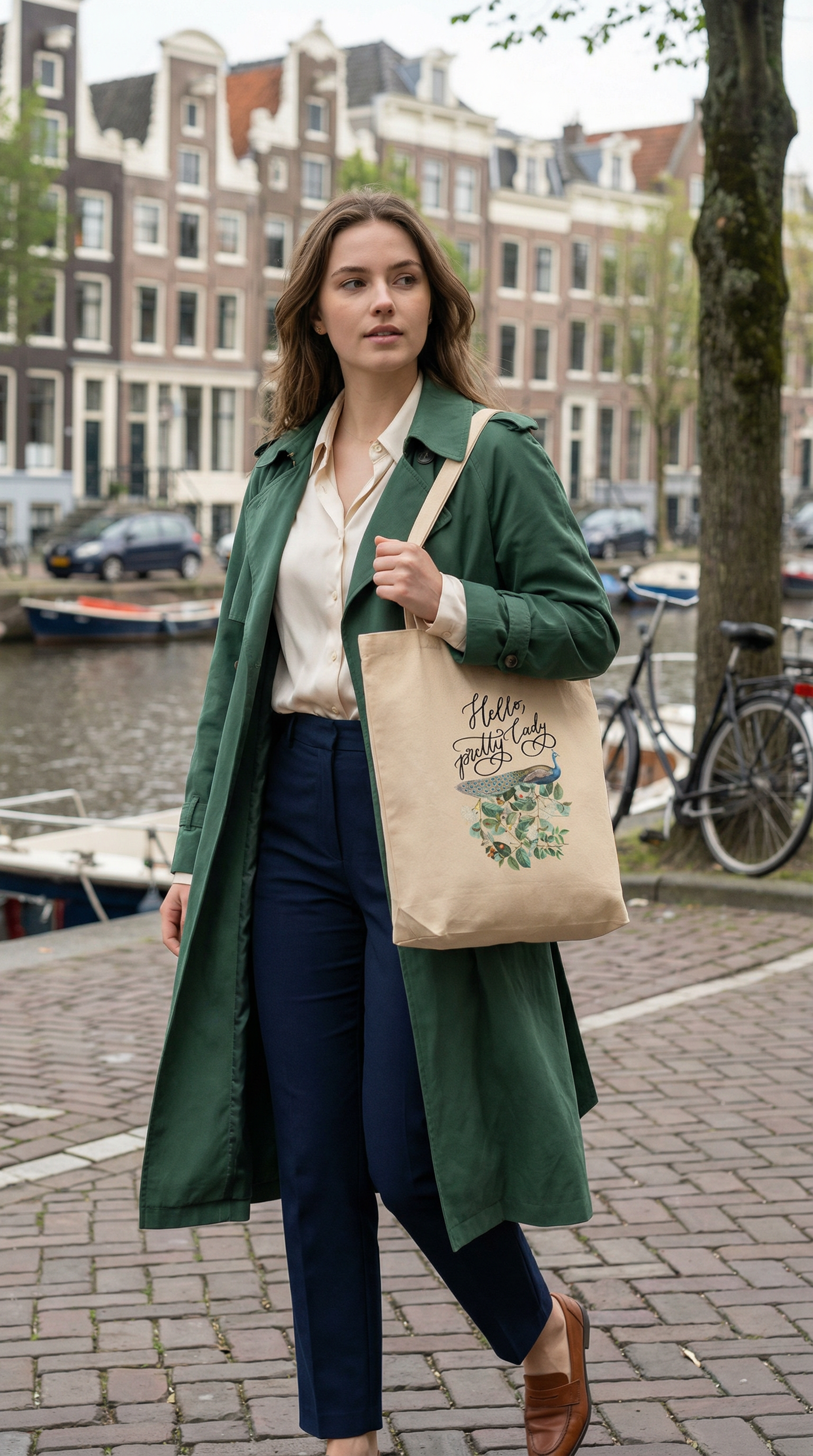 Cotton tote bag "Hello, pretty lady"