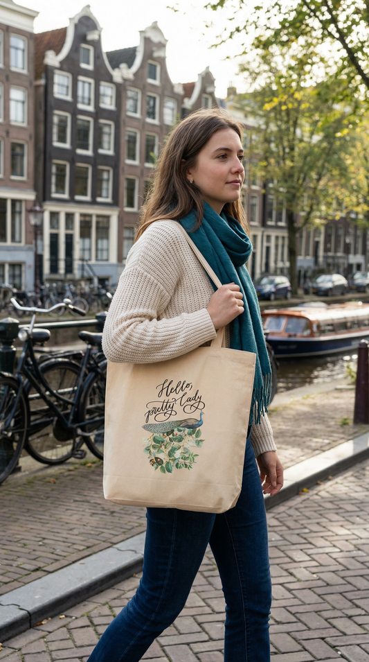 Cotton tote bag "Hello, pretty lady"