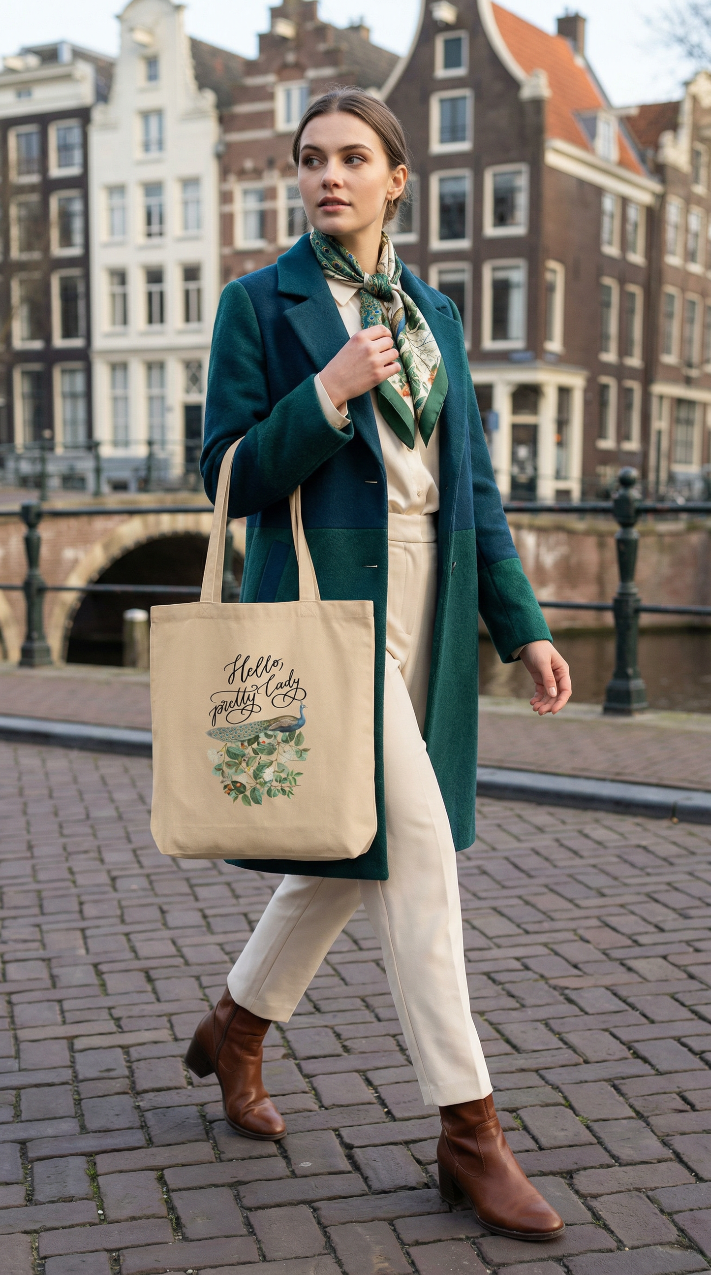 Cotton tote bag "Hello, pretty lady"