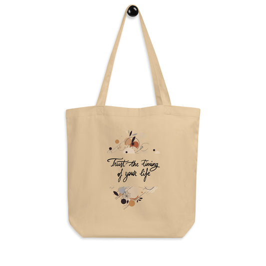 Tote bag "Trust the timing" abstract