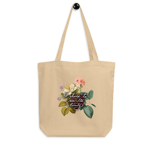 Eco Tote Bag "I choose to see vintage rose"