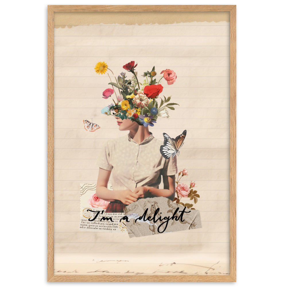 Framed poster "I'm a delight"