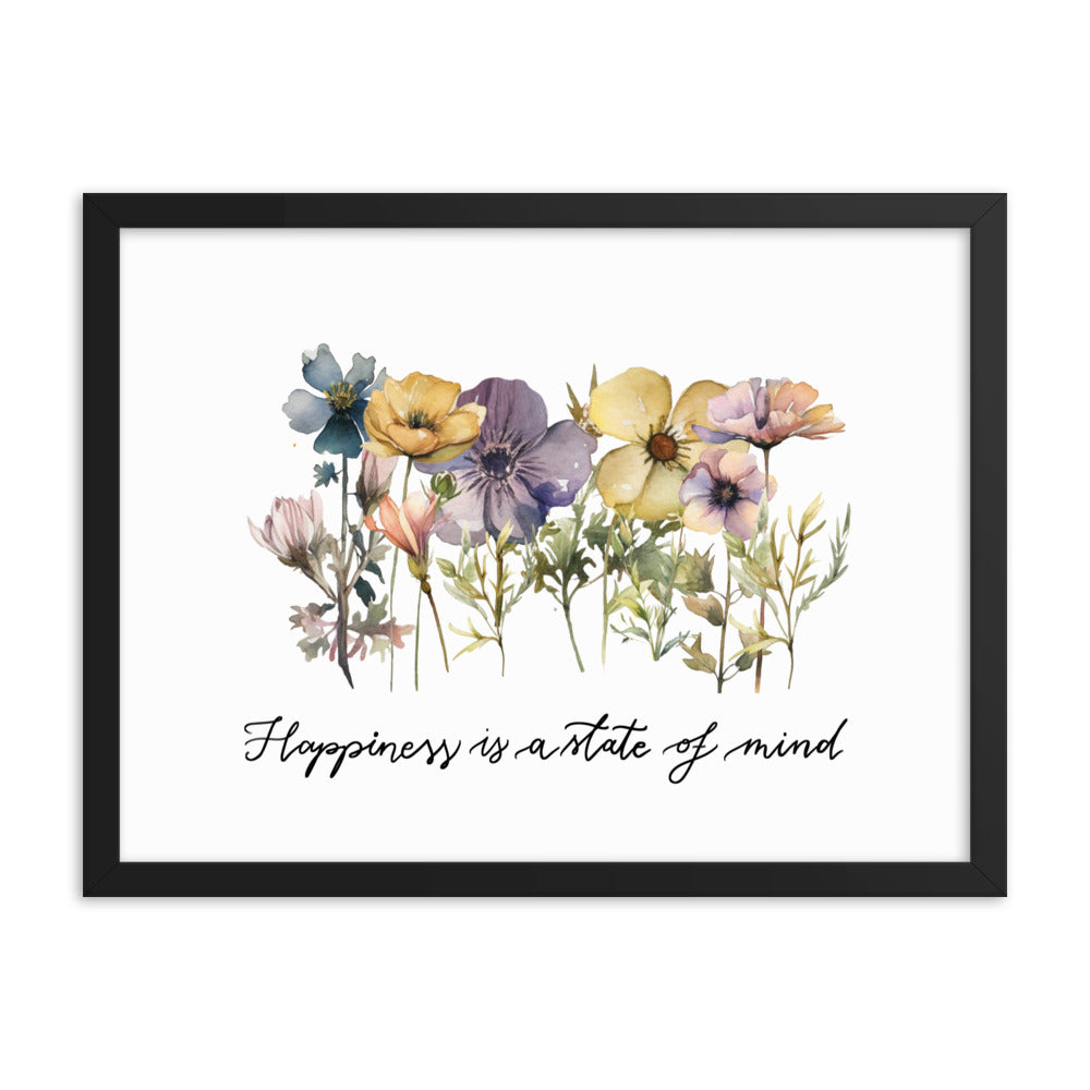 Framed poster "Happiness floral"