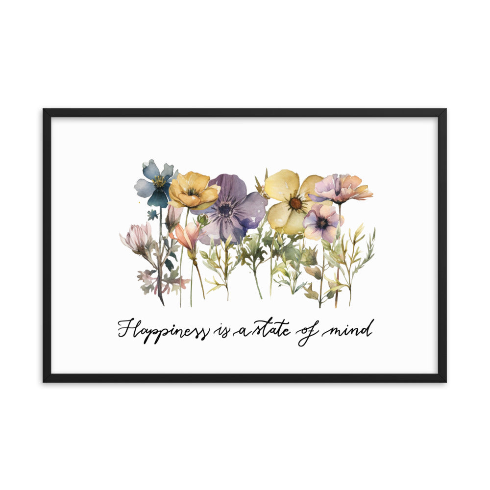 Framed poster "Happiness floral"