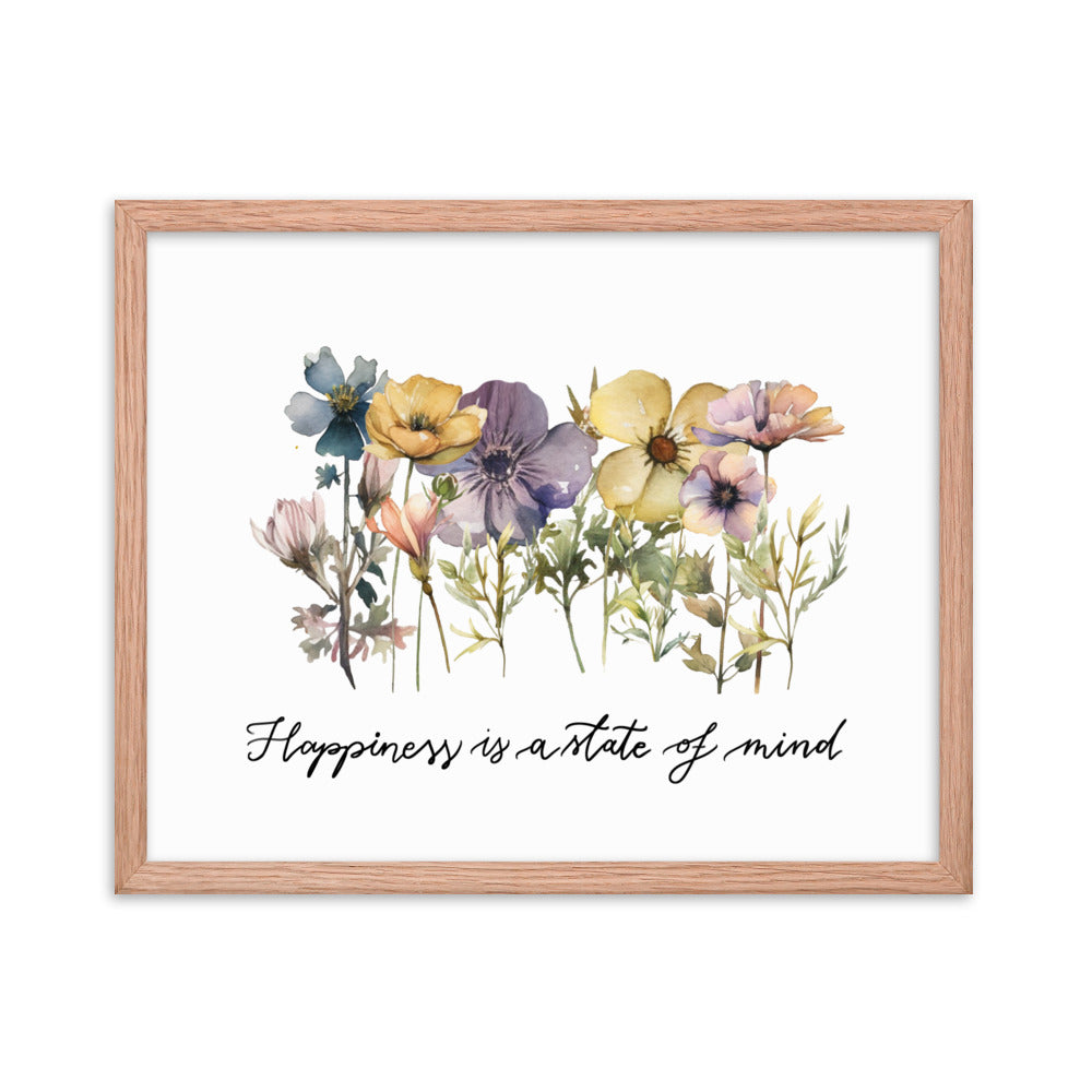 Framed poster "Happiness floral"