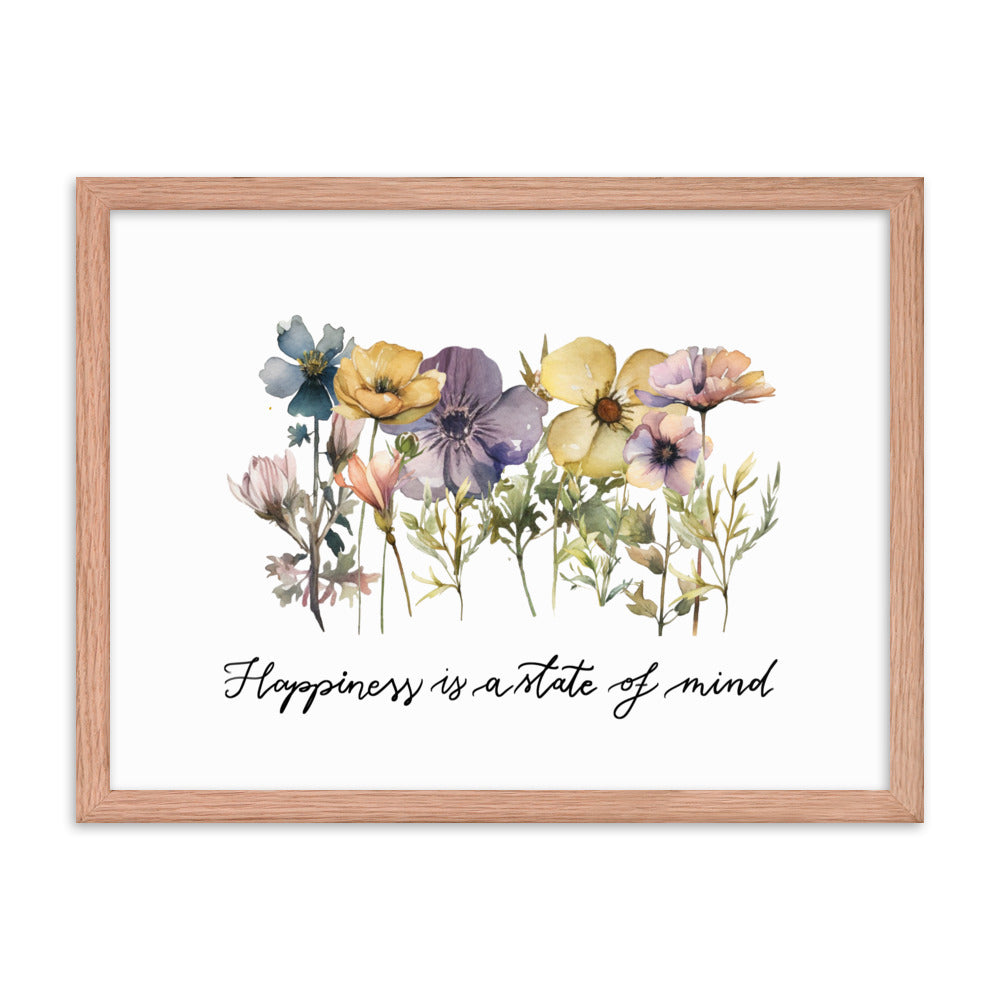 Framed poster "Happiness floral"