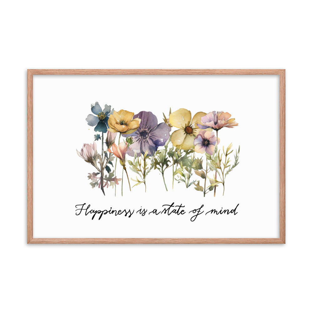 Framed poster "Happiness floral"