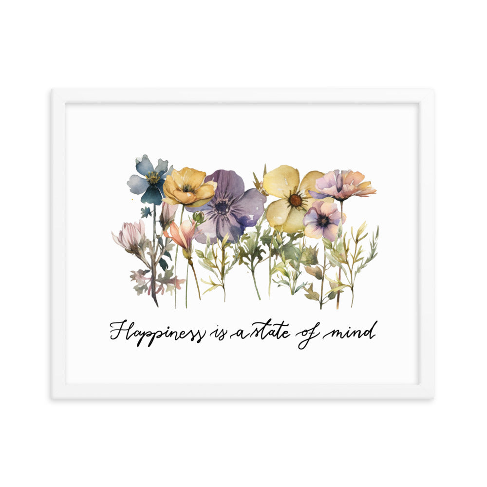 Framed poster "Happiness floral"