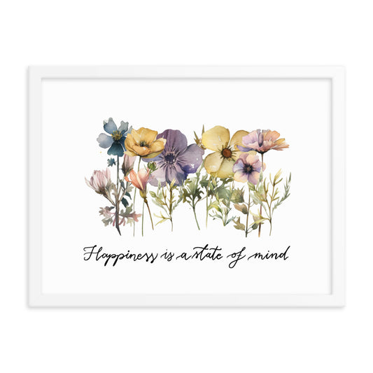 Framed poster "Happiness floral"