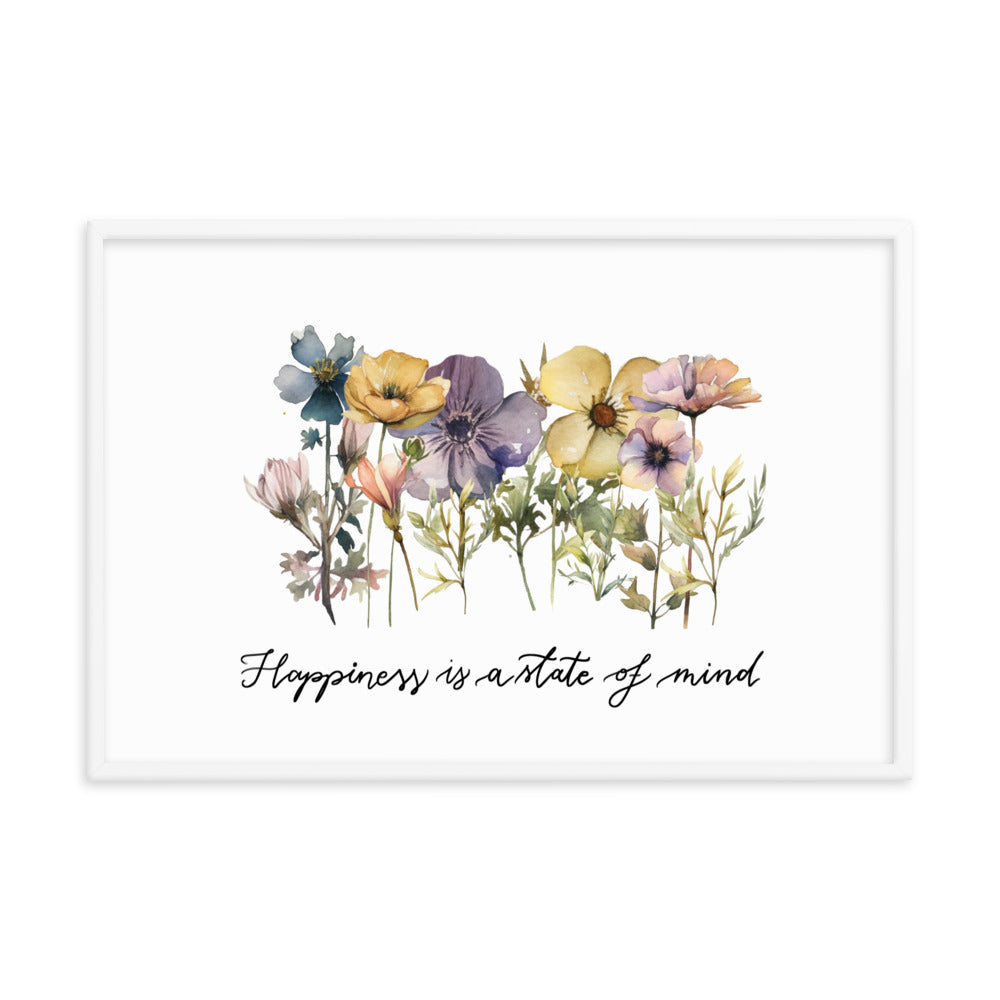 Framed poster "Happiness floral"