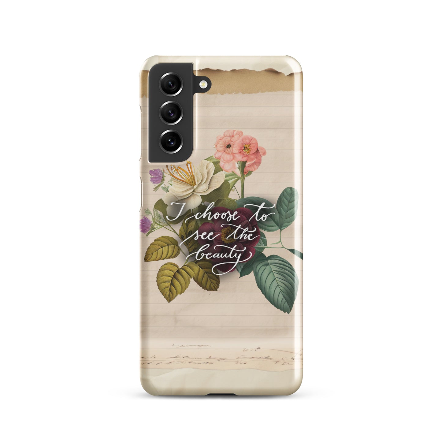 Snap case for Samsung® "I choose to see vintage flowers"