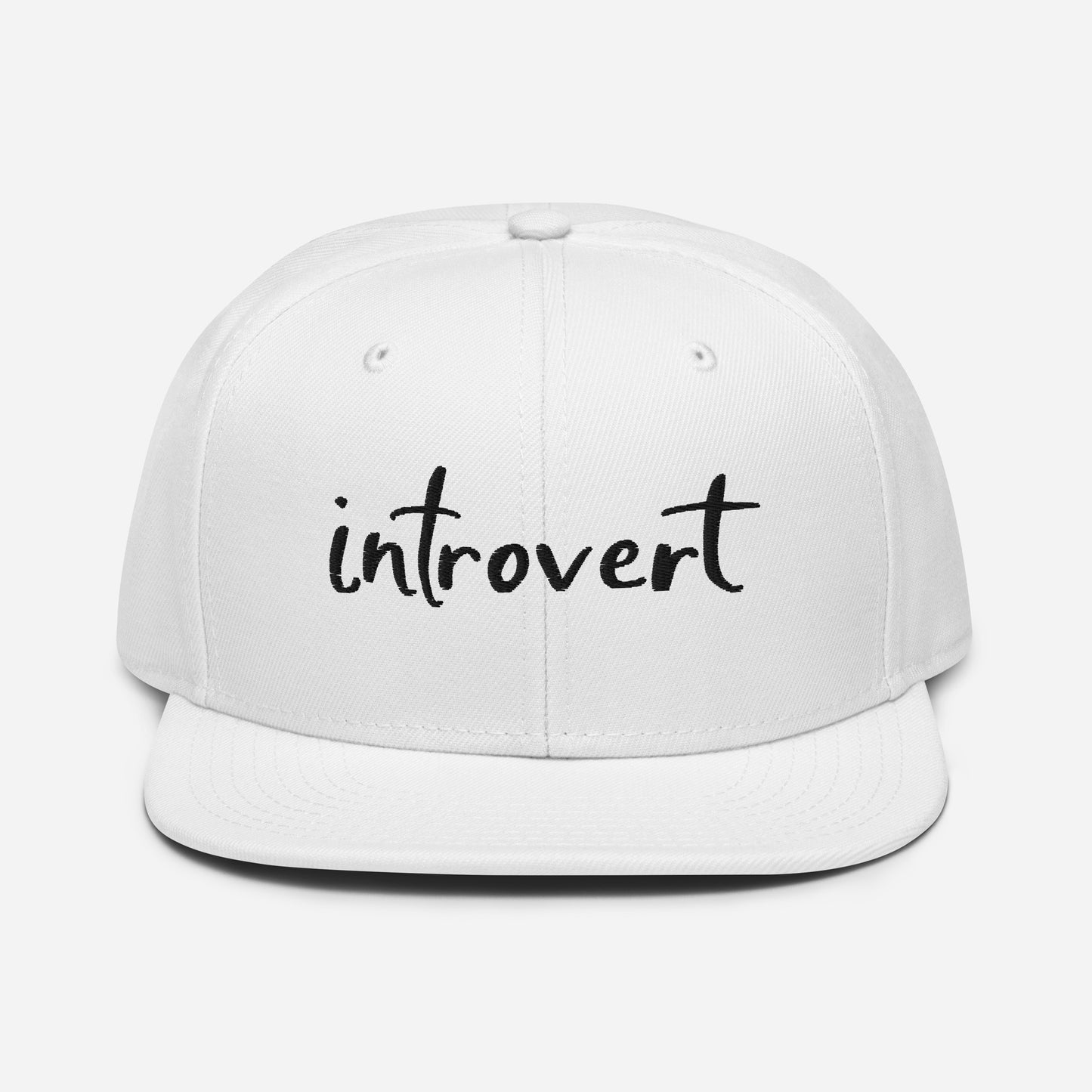 Embroidered snapback hat "introvert"