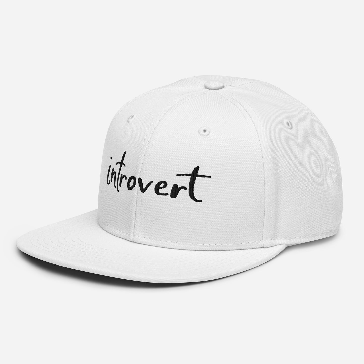 Embroidered snapback hat "introvert"